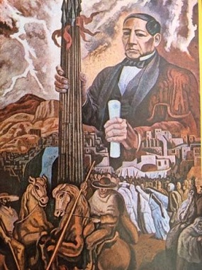 El presidente Benito Juárez en la ciudad de Guanajuato